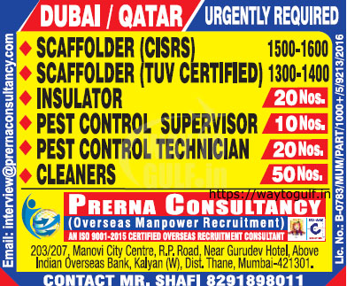 URGENTLY REQUIRED – DUBAI / QATAR