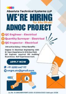 🔧 Hiring Now for ADNOC Project – Abu Dhabi