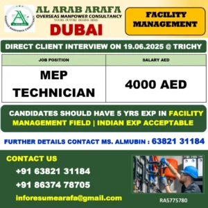 Direct Client Interview for MEP Technicians in Dubai!