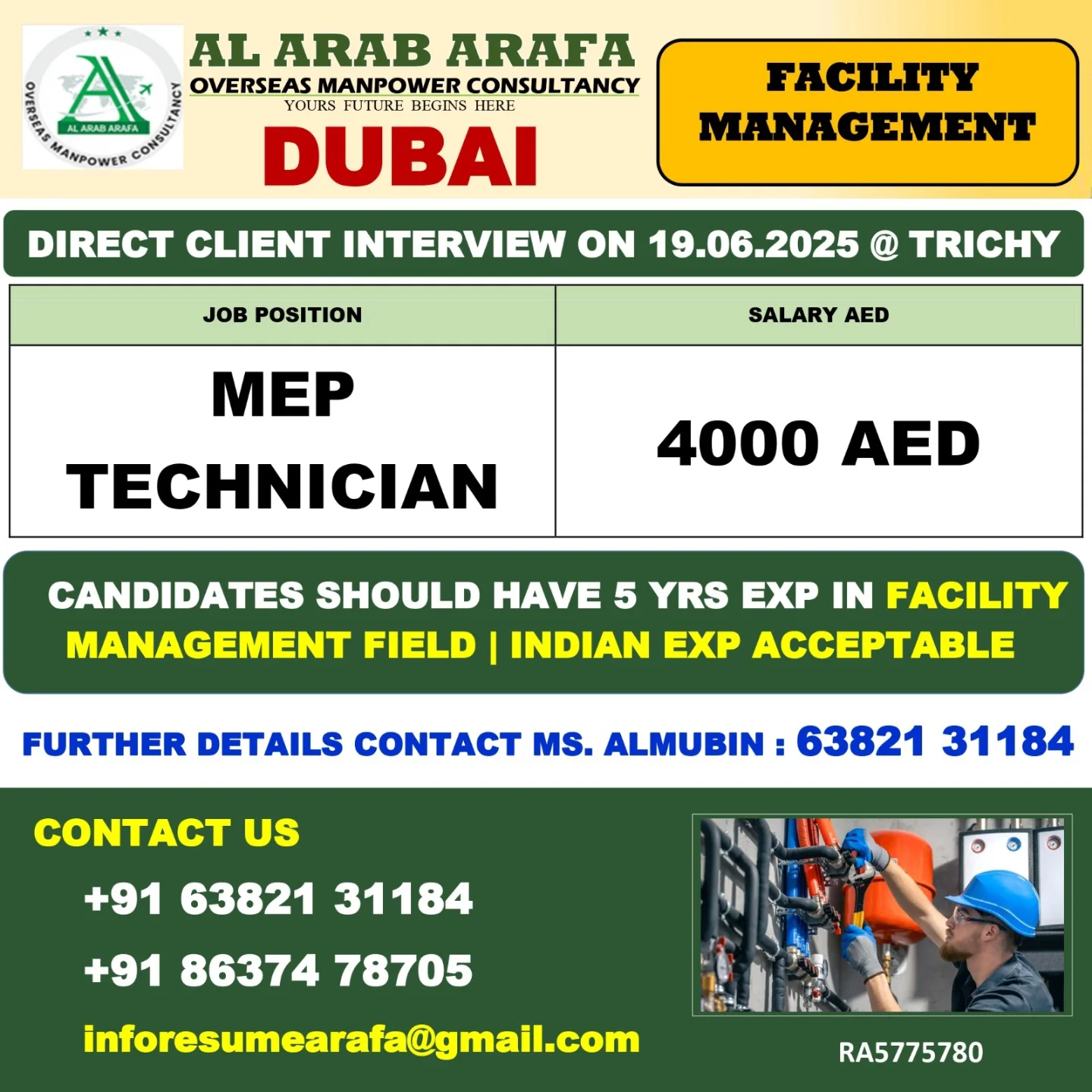 Direct Client Interview for MEP Technicians in Dubai!