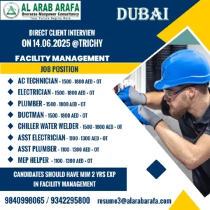 Urgent Recruitment for Facility Management in Dubai: Technicians & Helpers!