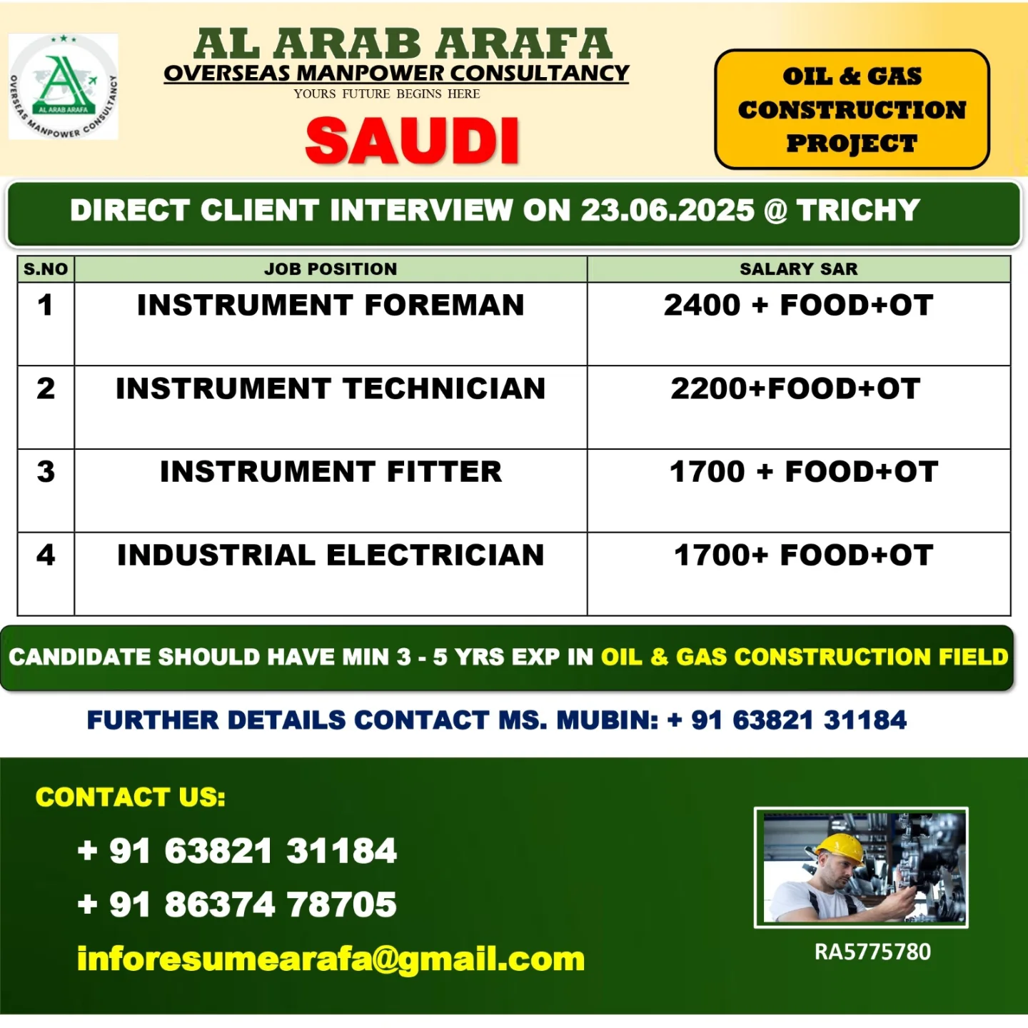 Direct Client Interview for Oil & Gas Construction Project in Saudi Arabia!