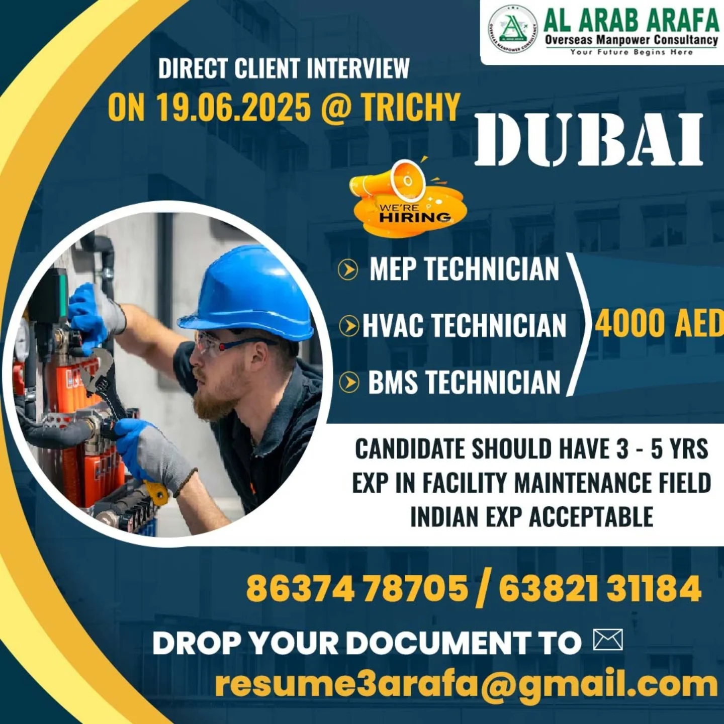 Direct Client Interview for Facility Maintenance Technicians in Dubai!