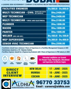 Urgent Recruitment in Dubai: Facilities Management Professionals Wanted!