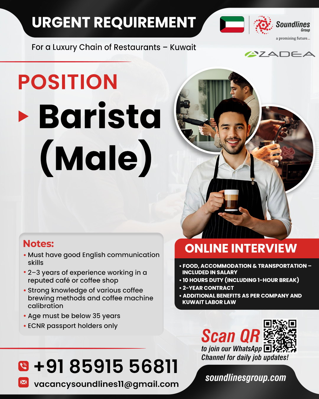 ☕ Position: Barista (Male)
