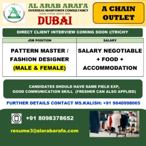 Exciting Opportunities in Dubai: Pattern Masters & Fashion Designers Wanted!