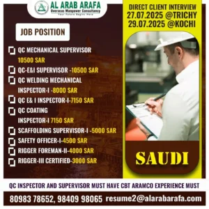 🔍 Exciting Job Openings in Saudi Arabia – Direct Client Interview Coming Up!