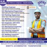 🔧 Immediate Departure Job Opportunities in Saudi Arabia with Metscco – Apply Now!