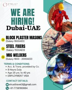 🏗️ Job Opportunities in Dubai – Immediate Hiring! 🇦🇪