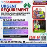 🌿 Urgent Hiring for Operation & Maintenance Roles – Saudi Arabia 🇸🇦