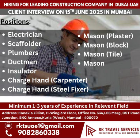 🏗️ Hiring for Dubai–UAE 🇦🇪 | Leading Construction Company