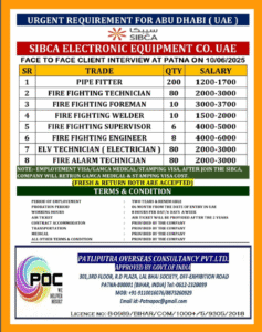 🔥 Mass Hiring for UAE – Join SIBCA Electronic Equipment Co.