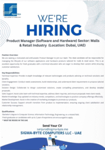 💼 We’re Hiring – Product Manager