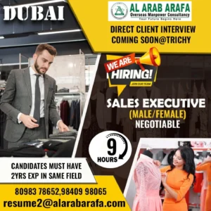 ✨ Urgently Hiring Sales Executives in Dubai – Male & Female – Apply Now!