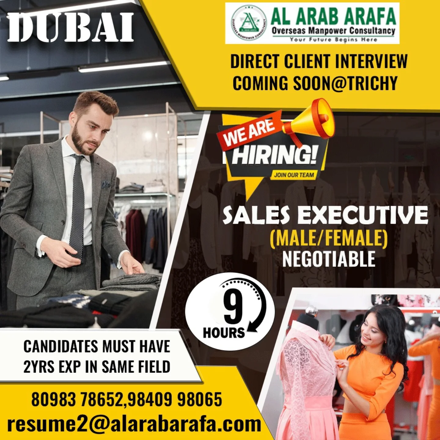 ✨ Urgently Hiring Sales Executives in Dubai – Male & Female – Apply Now!