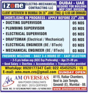 🏗️ Electro-Mechanical Contracting Jobs – DUBAI 🇦🇪