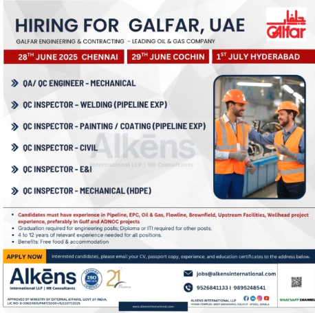 🇦🇪 HIRING FOR GALFAR, UAE