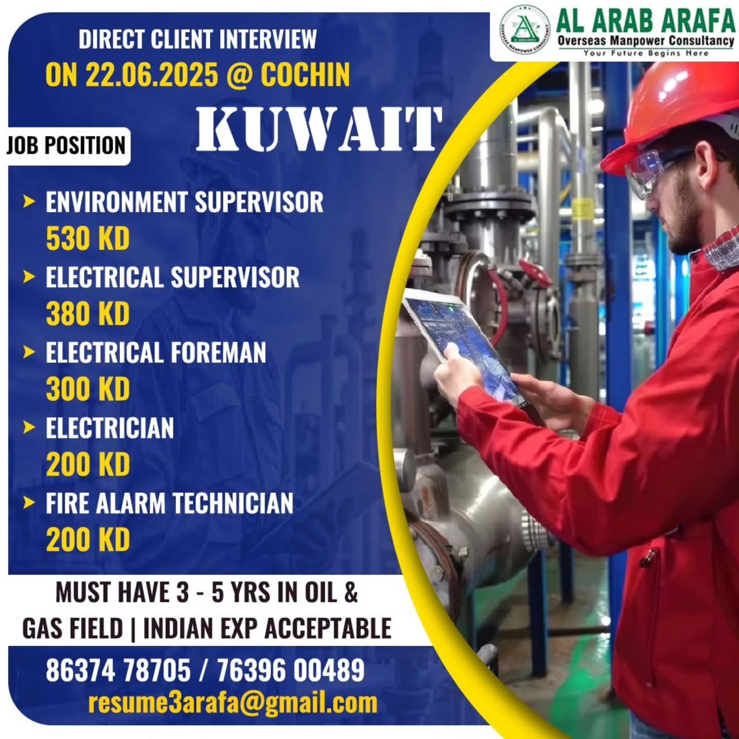 🚀 Urgent Kuwait Hiring – Direct Client Interview @ Cochin on 22nd June 2025!