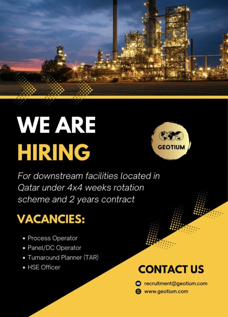 🌍 GEOTIUM Is Hiring – Join a Leading Oil & Gas Project in Qatar!