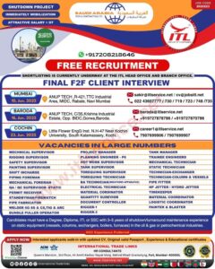 🔧 Massive Hiring for Shutdown Project – Saudi Arabia 🇸🇦