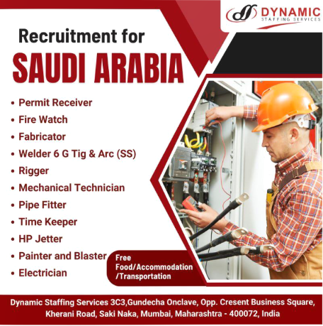 Exciting Opportunities in Saudi Arabia! Dynamic Staffing Services Hiring Various Trades with Free Benefits! 🇸🇦