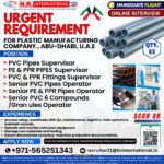 🏭 Urgent Hiring for a Plastic Manufacturing Company in Abu Dhabi, UAE 🇦🇪