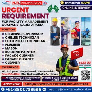 🌟 Urgent Job Opportunities in Saudi Arabia – Facility Management Sector | Apply Now!