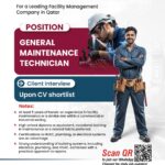 🛠️ Hiring Now: General Maintenance Technician – Qatar Facility Management Project