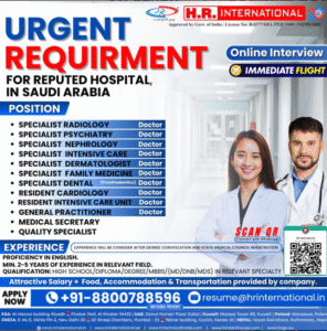 🚨 𝐔𝐑𝐆𝐄𝐍𝐓 𝐑𝐄𝐐𝐔𝐈𝐑𝐄𝐌𝐄𝐍𝐓 – 𝐃𝐎𝐂𝐓𝐎𝐑𝐒 𝐍𝐄𝐄𝐃𝐄𝐃! 🏥✈️