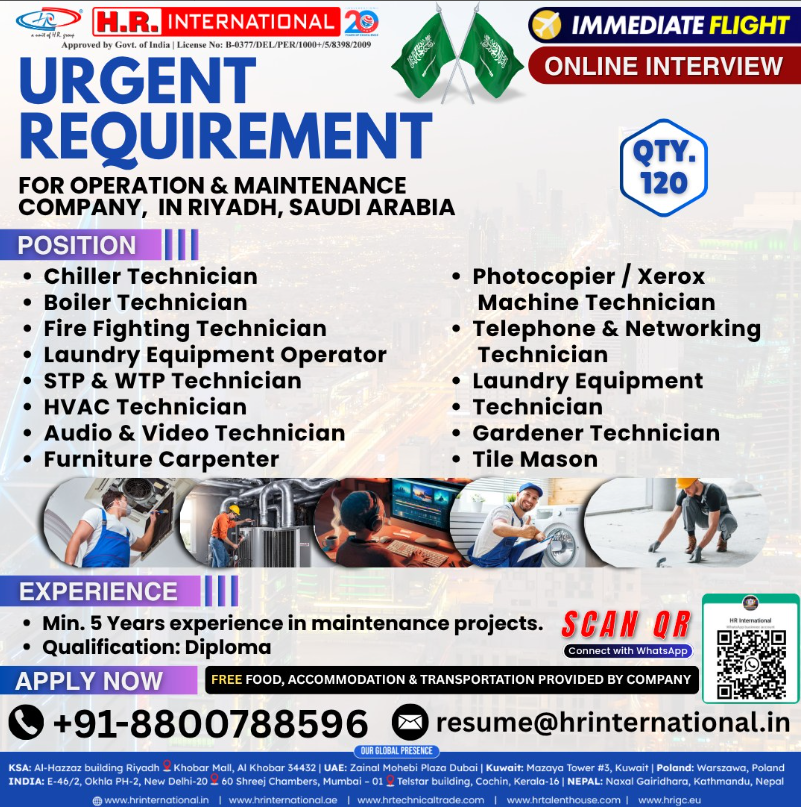 🚨 𝐌𝐚𝐬𝐬𝐢𝐯𝐞 𝐇𝐢𝐫𝐢𝐧𝐠 𝐀𝐥𝐞𝐫𝐭 – 𝟏𝟐𝟎 𝐕𝐚𝐜𝐚𝐧𝐜𝐢𝐞𝐬 𝐢𝐧 𝐑𝐢𝐲𝐚𝐝𝐡, 𝐒𝐚𝐮𝐝𝐢 𝐀𝐫𝐚𝐛𝐢𝐚!