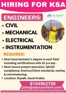 📢 Job Alert! Engineering Careers in Saudi Arabia! 🇸🇦