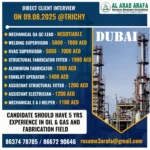 Dubai Oil & Gas Maintenance Jobs – Interview on 09.08.2025