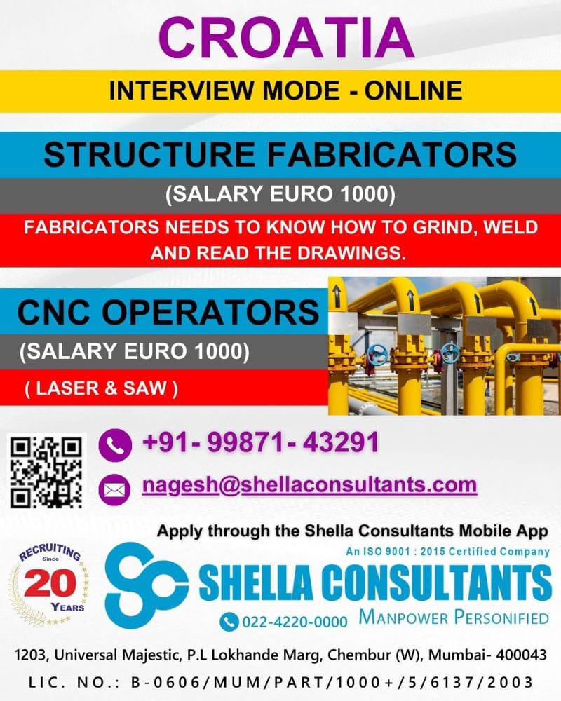 Job Opportunities in Croatia: Structure Fabricators and CNC Operators Wanted! 🌟