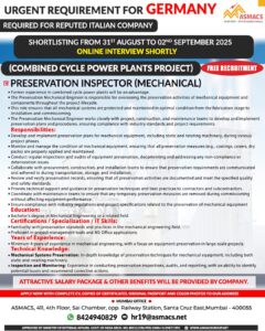 🚨 Urgent Requirement for Germany 🇩🇪 – Combined Cycle Power Plants Project