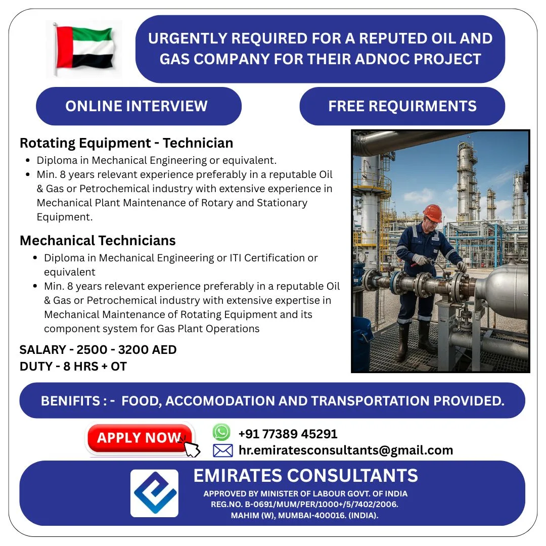 🇦🇪 Your Career Awaits on an ADNOC Project! Online Interviews for Oil & Gas Pros! 🚀
