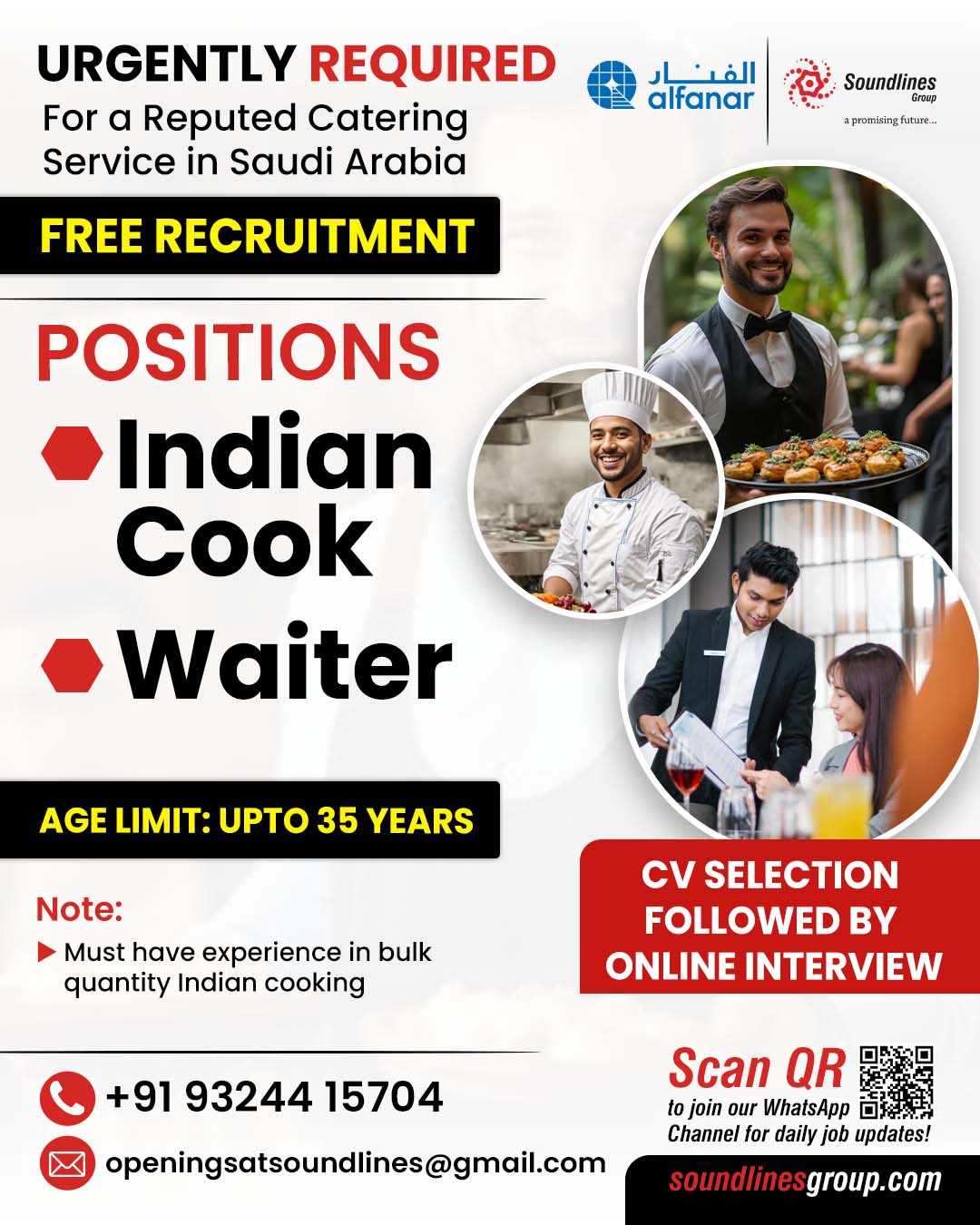 🇸🇦 Urgent & Free Recruitment: Indian Cook & Waiter Jobs in Saudi Arabia! 👨‍🍳