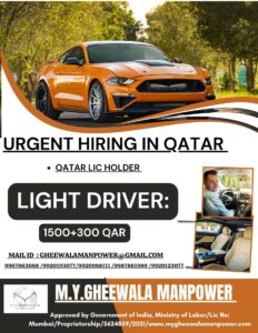 🇶🇦 Urgent Hiring in Qatar: Light Driver Needed! 🚗