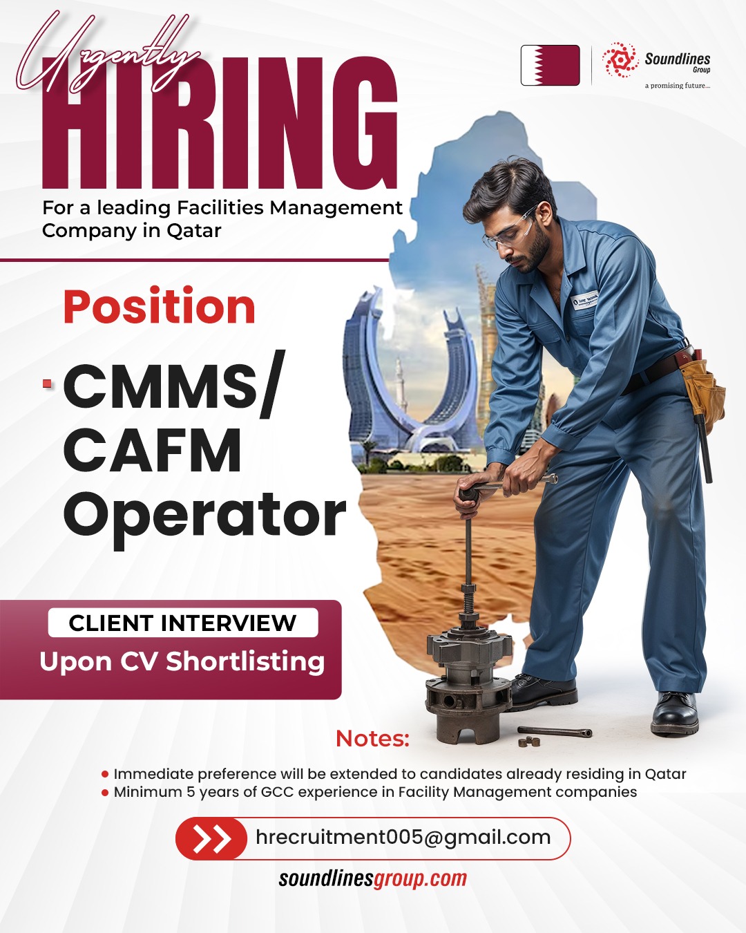CMMS/CAFM Operator Job in Qatar! 💻