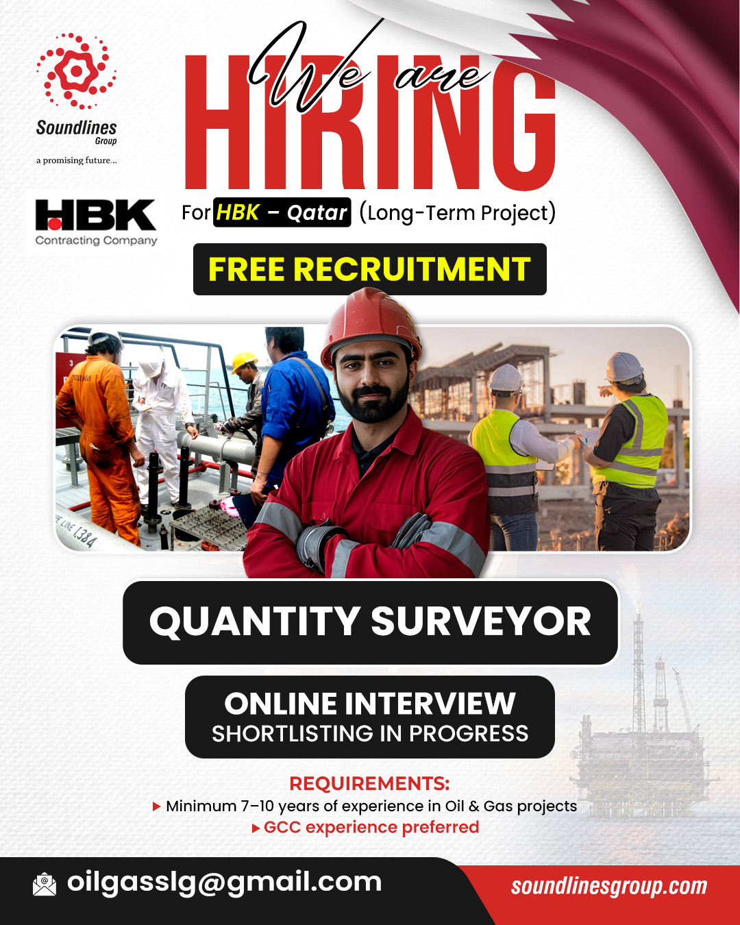 🇶🇦 FREE RECRUITMENT: Quantity Surveyor for Long-Term Project in Qatar! 📐