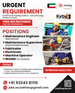 🇰🇼 FREE RECRUITMENT: Job Opportunities in Kuwait for Kirby Building Systems! 🛠️