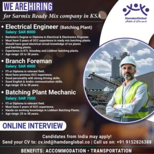 We Are Hiring: Jobs in KSA with Sarmix Ready Mix 👷‍♂️
