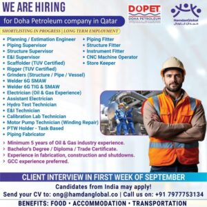 🇶🇦 Qatar Oil & Gas Jobs – Doha Petroleum Hiring (Sept 2025)