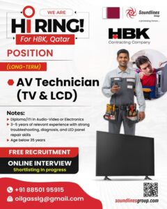 📡 Hiring for HBK Contracting Company – Qatar