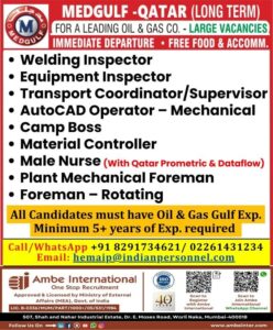 🌍 Job Opportunities in Qatar – Medgulf (Long Term)