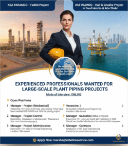 long-term Oil & Gas Site-Based Roles in Saudi Arabia & Abu Dhabi