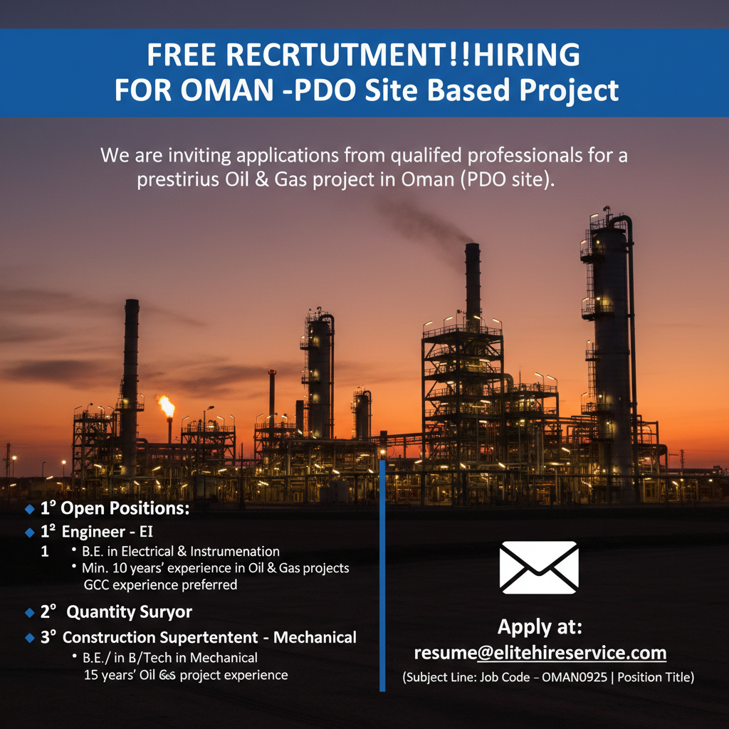 HIRING FOR OMAN – PDO Site Based Project