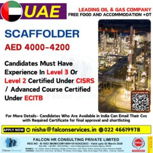 Urgent Hiring for Scaffolders in UAE | AED 4000–4200 | Free Food, Accommodation & OT