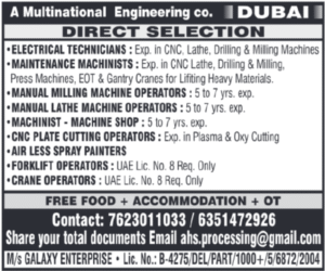 🏗️ Direct Selection for Dubai – Multinational Engineering Company