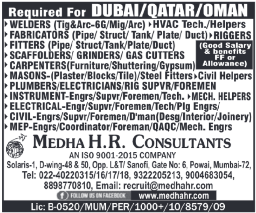 ✈️ Multiple Gulf Job Openings – Dubai, Qatar, Oman