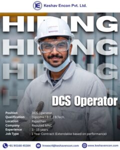 Keshav Encon Pvt. Ltd. Hiring DCS Operators in Rajasthan